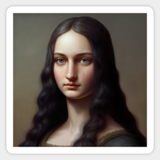 Anime Realistic Style Mona Lisa Drawing Sticker